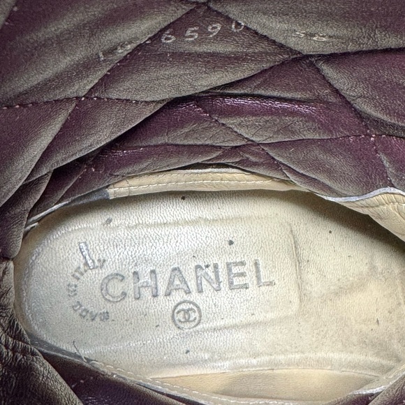 Chanel Black Quilted Calfskin Leather Biker Boots – CC Logo Moto Style (Sz 38.5) - Picture 8 of 15